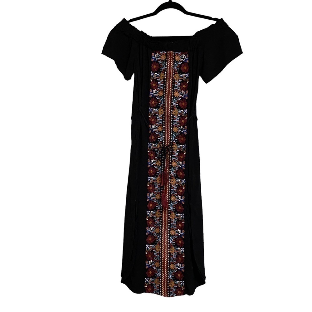 EMBROIDERED off the shoulder midi dress size M - Picture 11 of 14